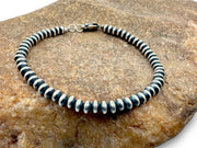 Navajo Rondelles Saucer Flat Bead Bracelet 5mm 7" | Sterling Silver | Authentic Native American Handmade | 97507