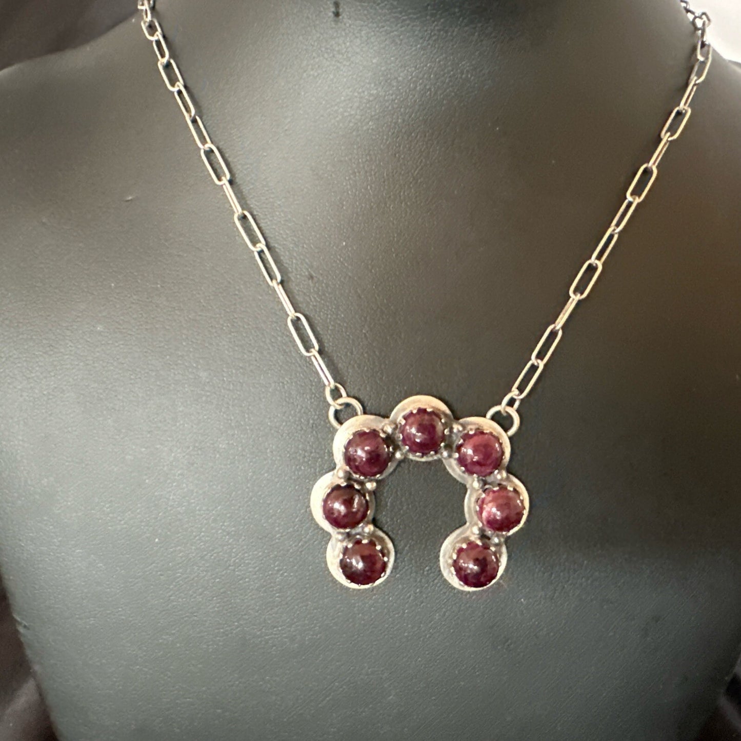 Purple Spiny Oyster Naja Pendant Navajo Sterling Silver Chain 20” Necklace 18853