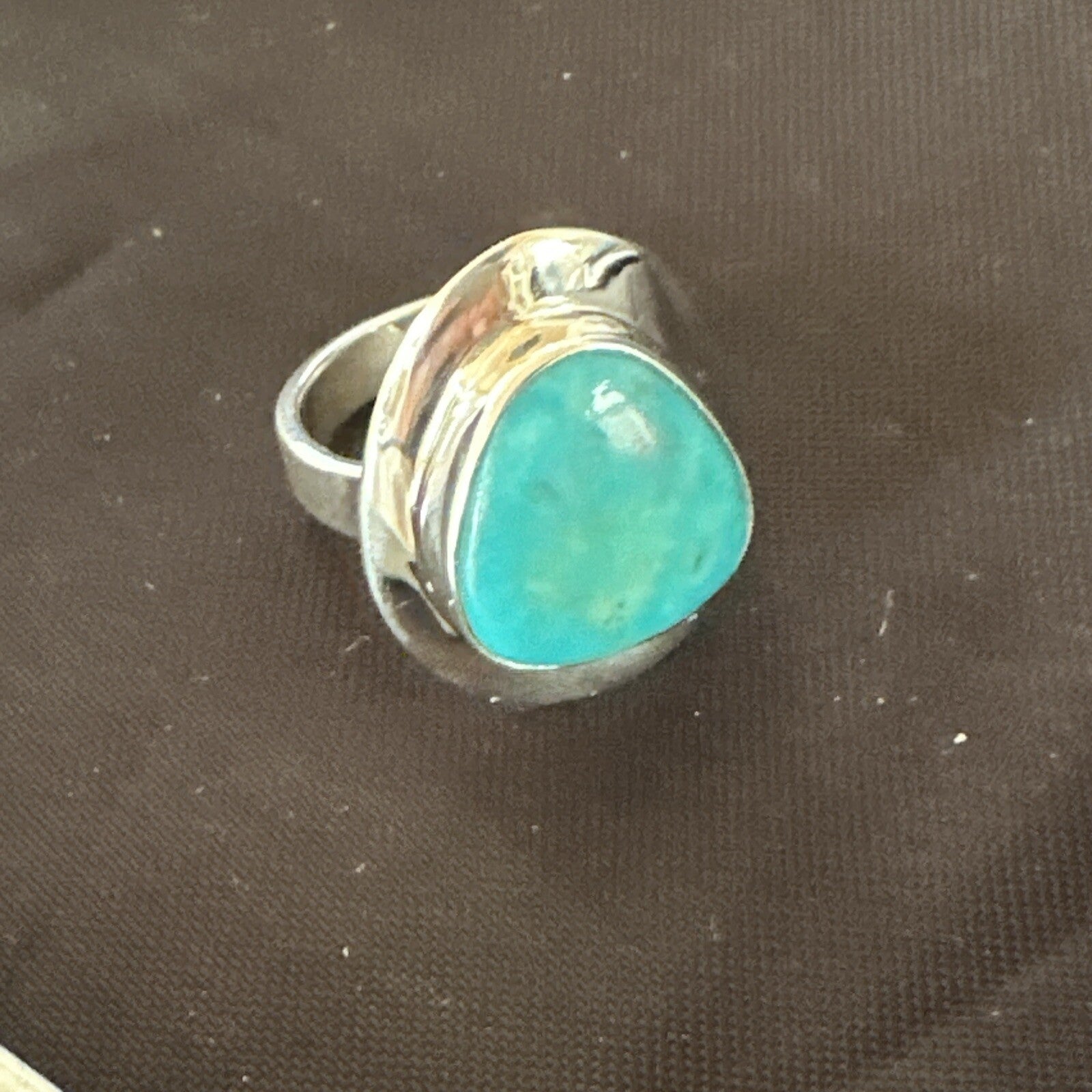 Southwestern Sterling Silver Blue Kingman Turquoise Ring Size 7 18506