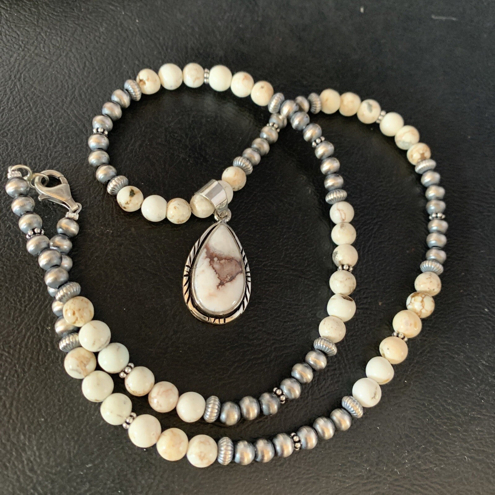 Native Navajo Pearls Purple Spiny Oyster Sterling Silver Necklace 4563