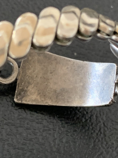Turquoise Navajo Sterling Silver Old Pawn Shadowbox Watch Tips 01449
