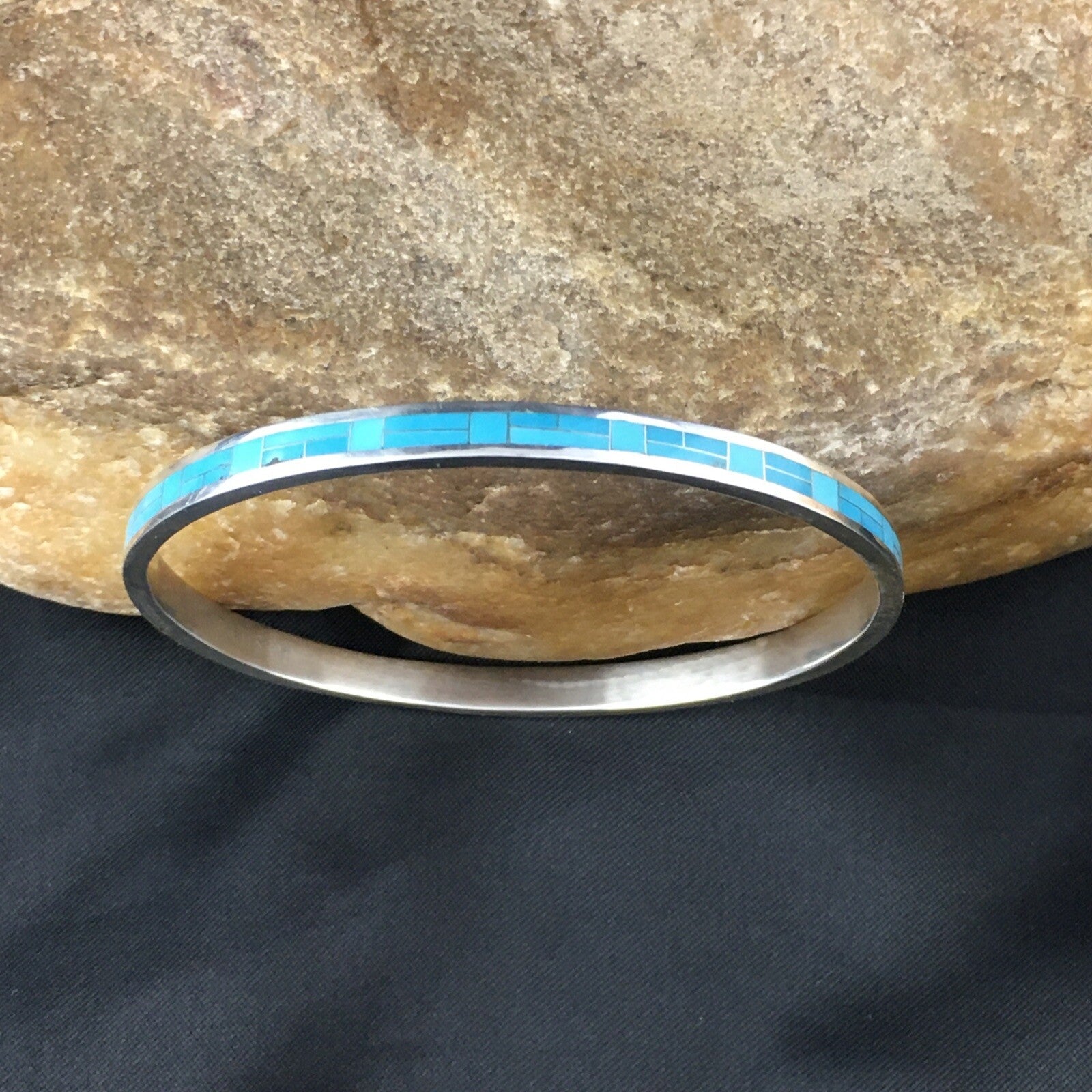 Sleeping Beauty Turquoise Southwestern Sterling Silver Bracelet 10193