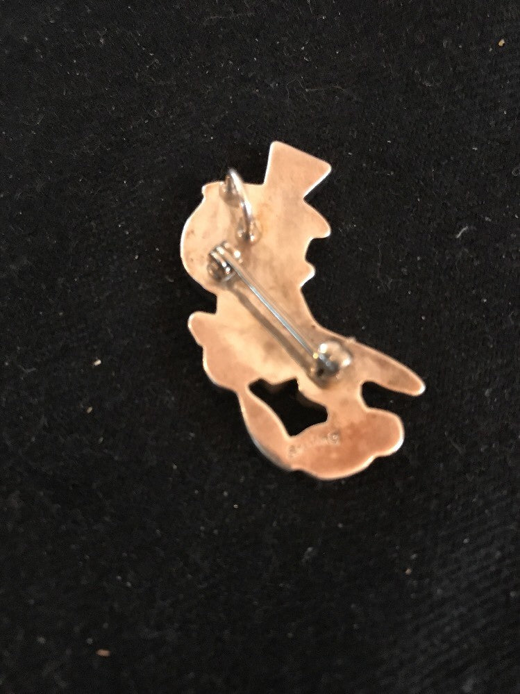 Collectible Zuni Sterling Silver Disney Jiminy Pin Pendant Vintage Old Pawn