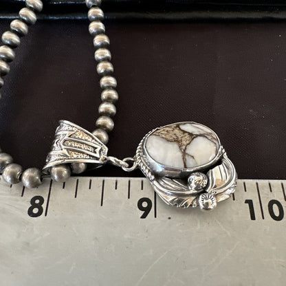 Mens Womens Wild Horse Turquoise Pendant Navajo Sterling Silver Necklace 17808N