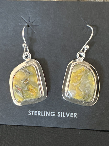 Womens Bumblebee Jasper Navajo Sterling Silver Earrings 15833