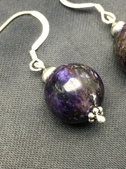 Denim Lapis Chunky Southwestern Sterling Silver Dangle Earrings 02804