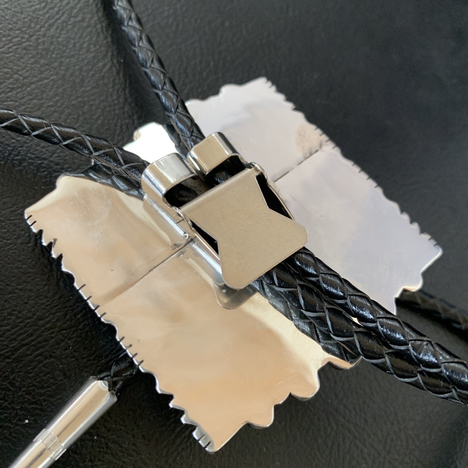 Mens Green Royston Turquoise Navajo Sterling Silver Bolo Tie 18897