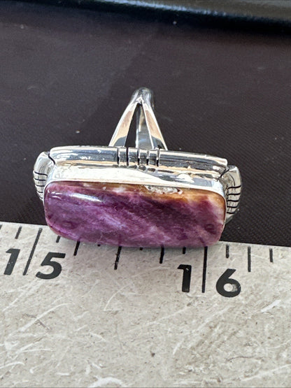 Womens Purple Spiny Oyster Navajo Sterling Silver Ring Size 6.5 18581