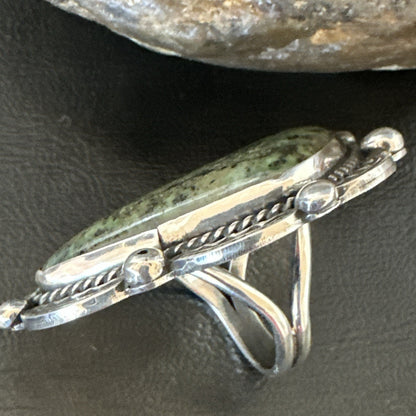 H Joe Mens Womens Navajo Sterling Silver Green Turquoise Ring Size 9 19357