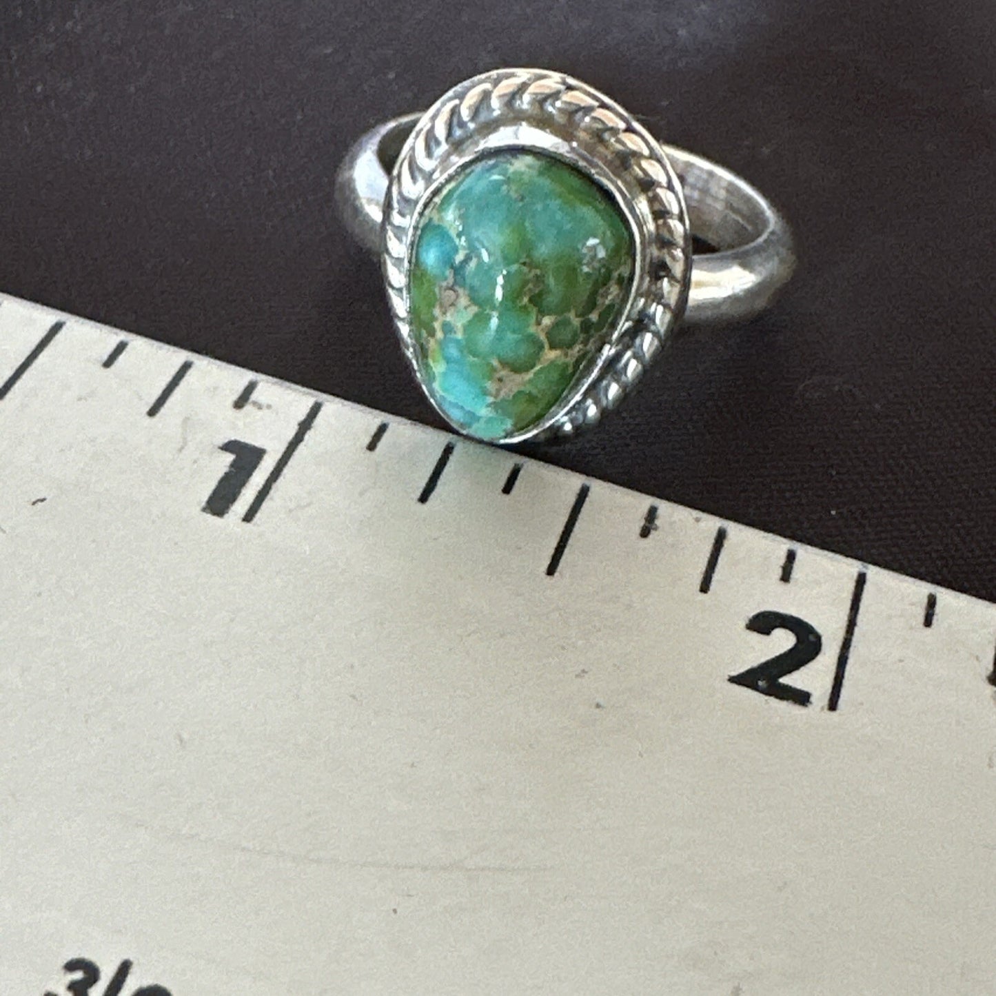 Womens Blue Sonoran Turquoise Navajo Sterling Silver Ring Size 10 18003