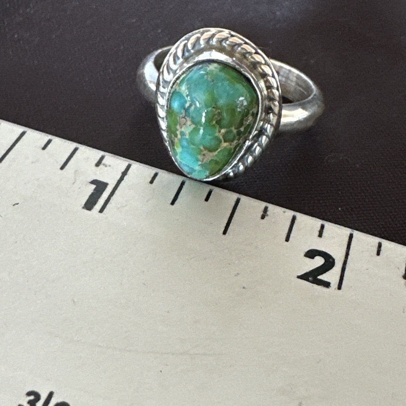 Womens Blue Sonoran Turquoise Navajo Sterling Silver Ring Size 10 18003