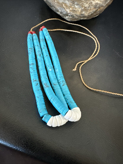 Stabilized Blue Turquoise Jacla Double White Santo Domingo 4.5" 18165