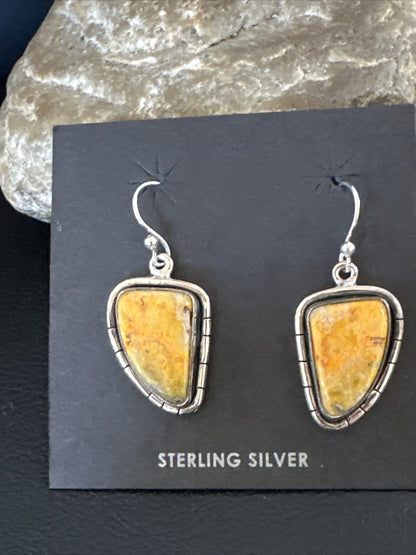 Womens Bumblebee Jasper Navajo Sterling Silver Earrings 15832