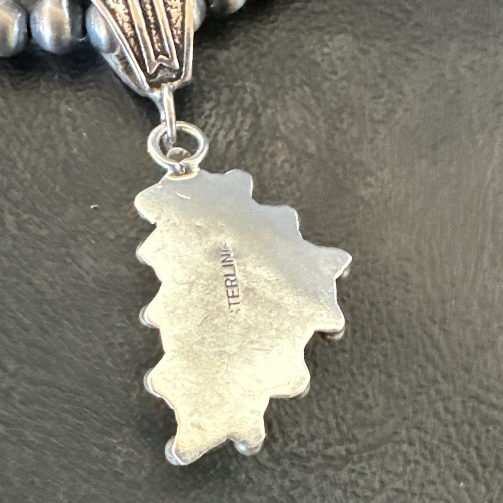 White Buffalo Turquoise Pendant Navajo Pearls Sterling Silver Necklace 22" 18255