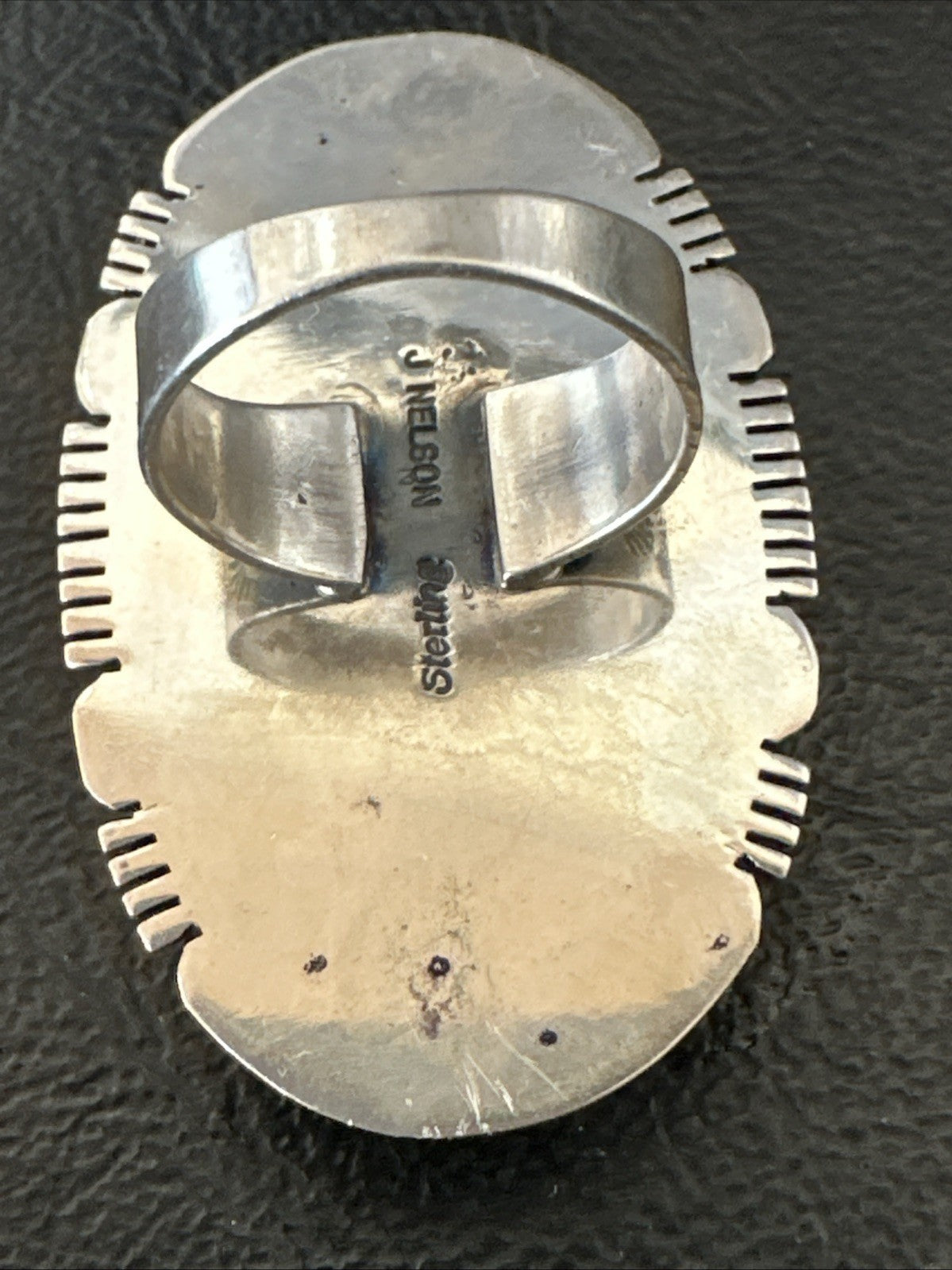 Native American Wild Horse Turquoise Navajo Sterling Silver Ring Size 6.5 19823