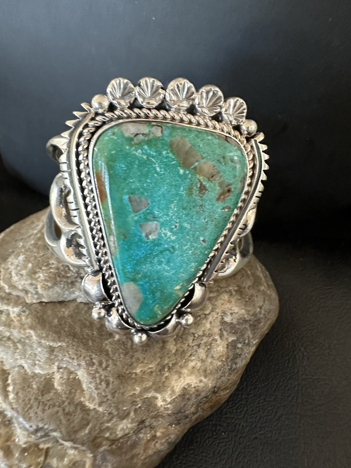 Mens Tufa Royston Turquoise Navajo Sterling Silver Cuff Bracelet 7.1" 19452