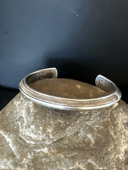 WoMens Navajo Sterling Silver 14K Gold Cuff Bracelet 18200