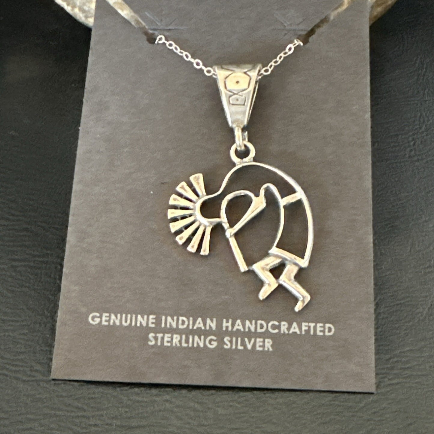 Native American Indian Kokopelli Navajo Sterling Silver Pendant 17966