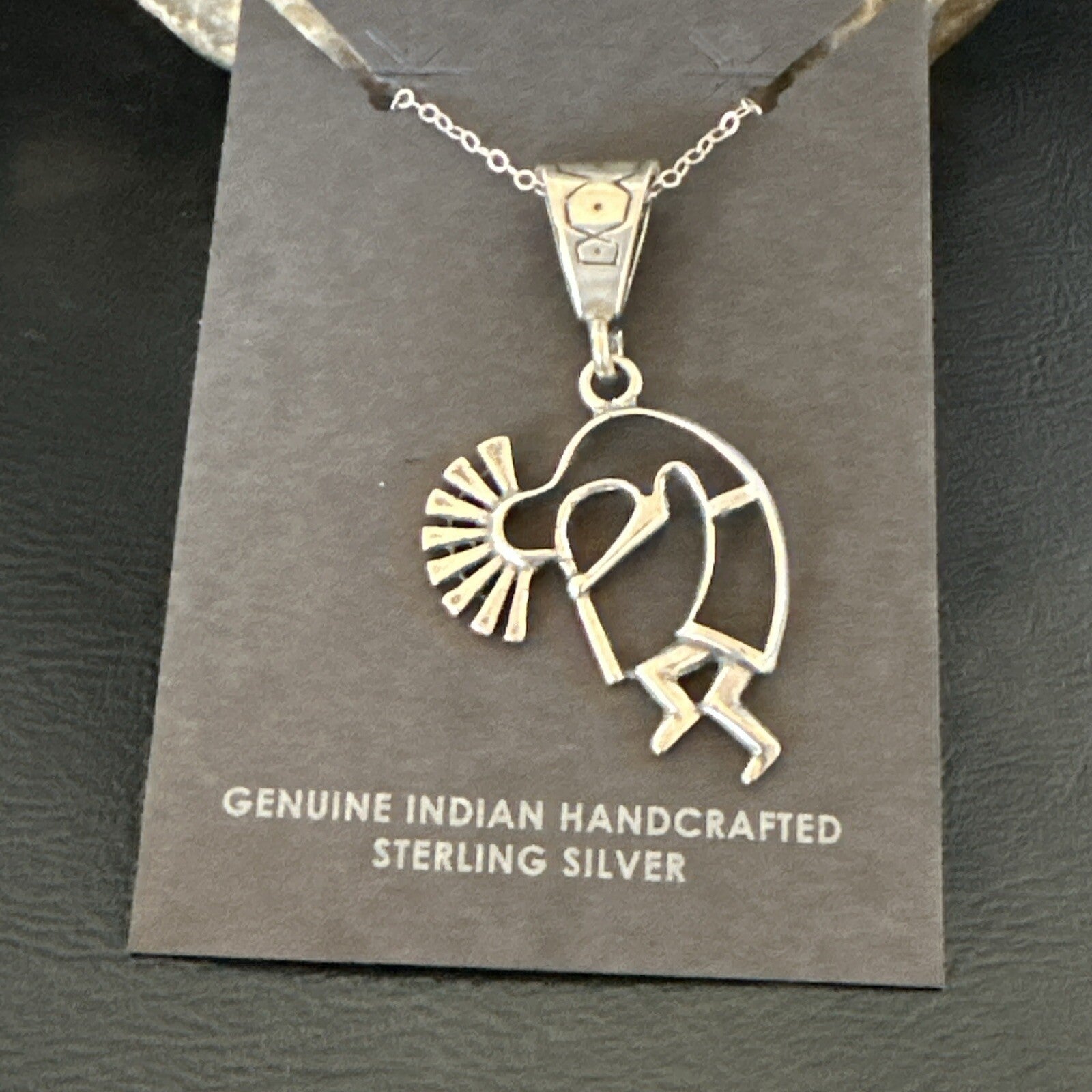 Native American Indian Kokopelli Navajo Sterling Silver Pendant 17966