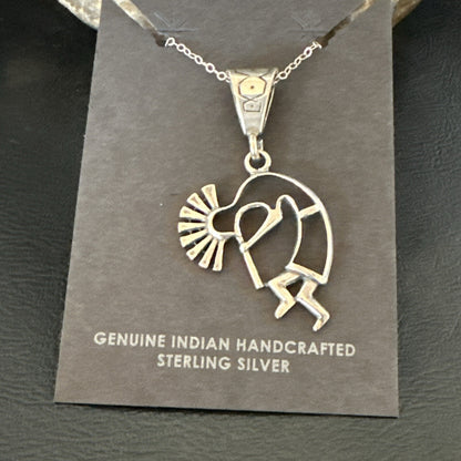 Native American Indian Kokopelli Navajo Sterling Silver Pendant 17966