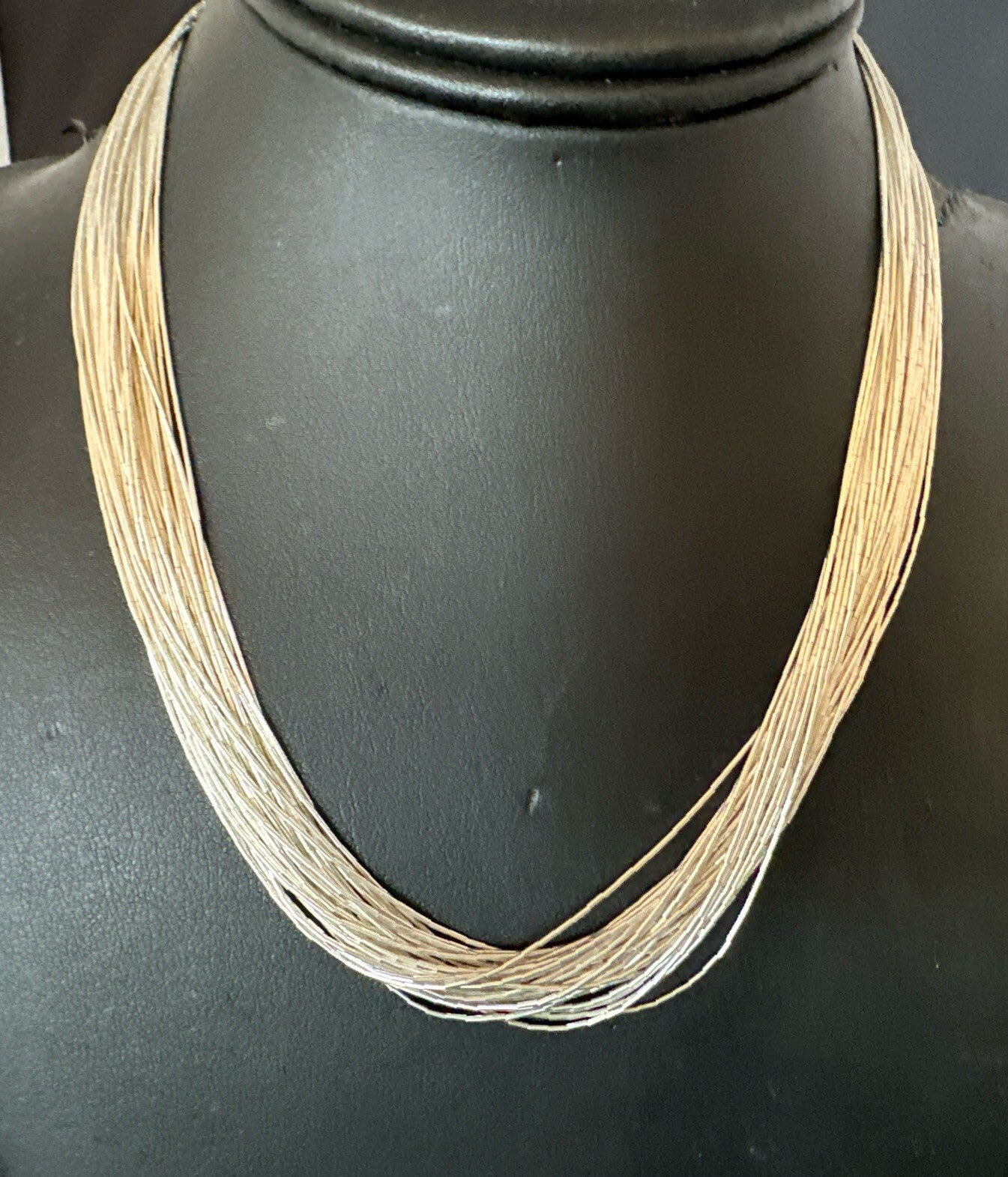 Silver Heishi Liquid All Sterling 30S Necklace 17" 17928