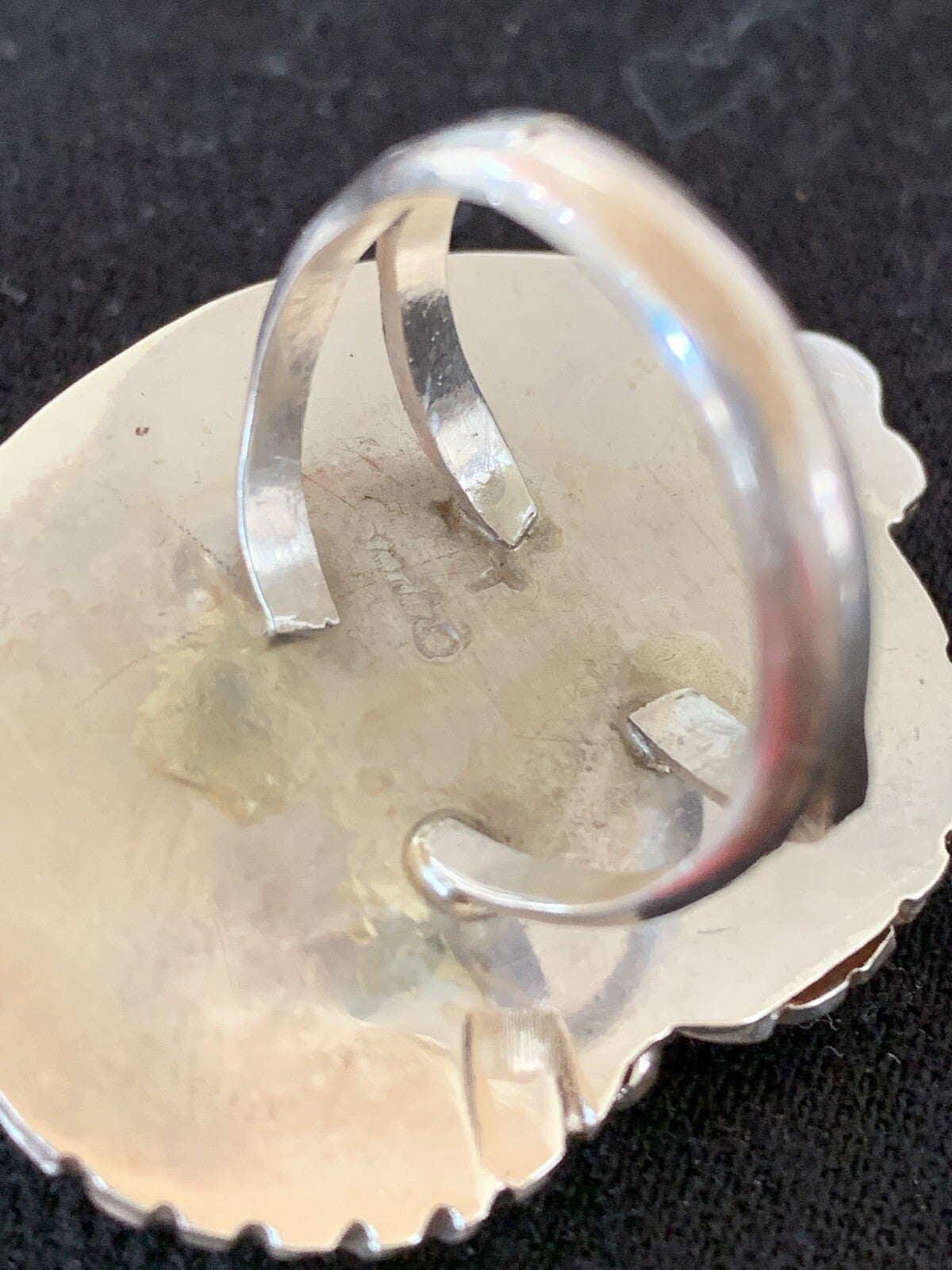 White Buffalo Turquoise Navajo Sterling Silver Ring Size 9.5 00143