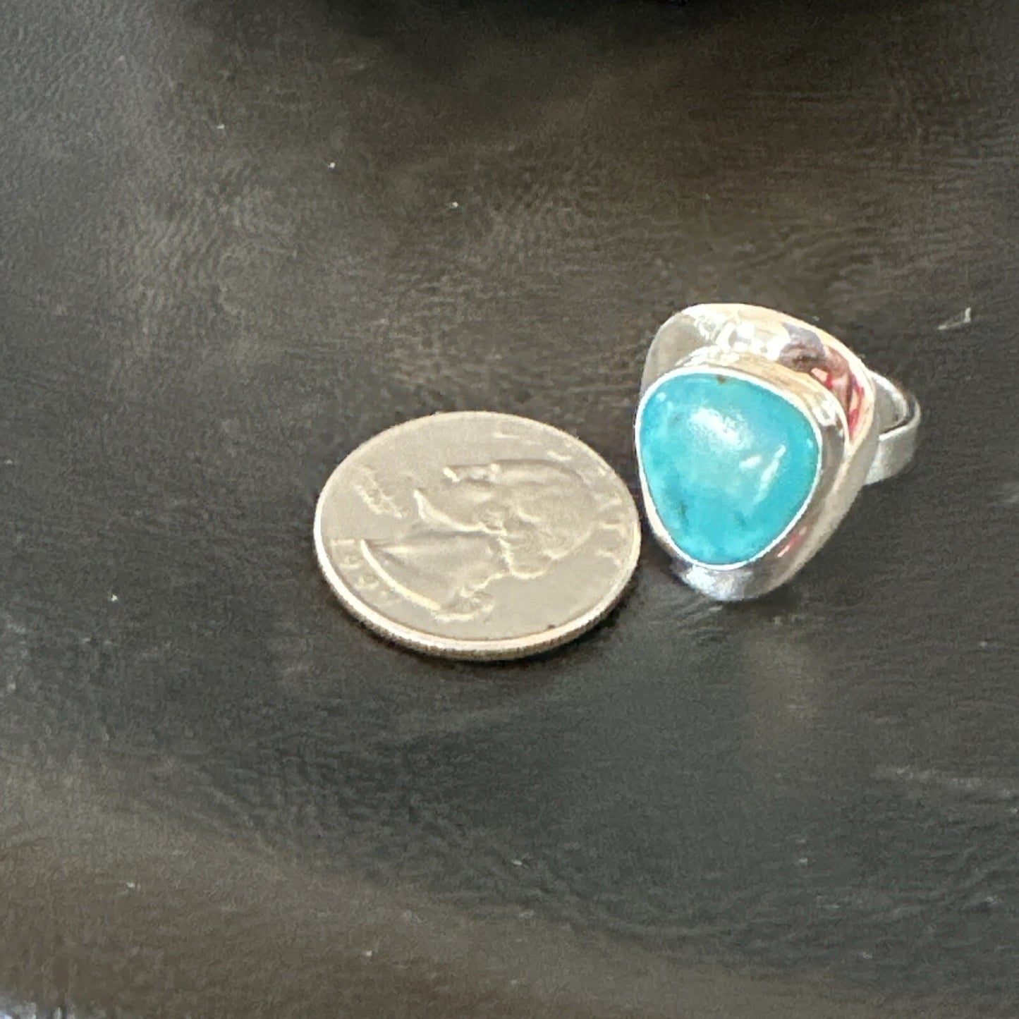 Southwestern Sterling Silver Blue Kingman Turquoise Ring Size 7 18506