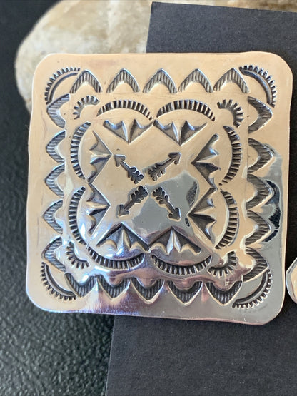 Womens Navajo Sterling Silver Earrings 01674