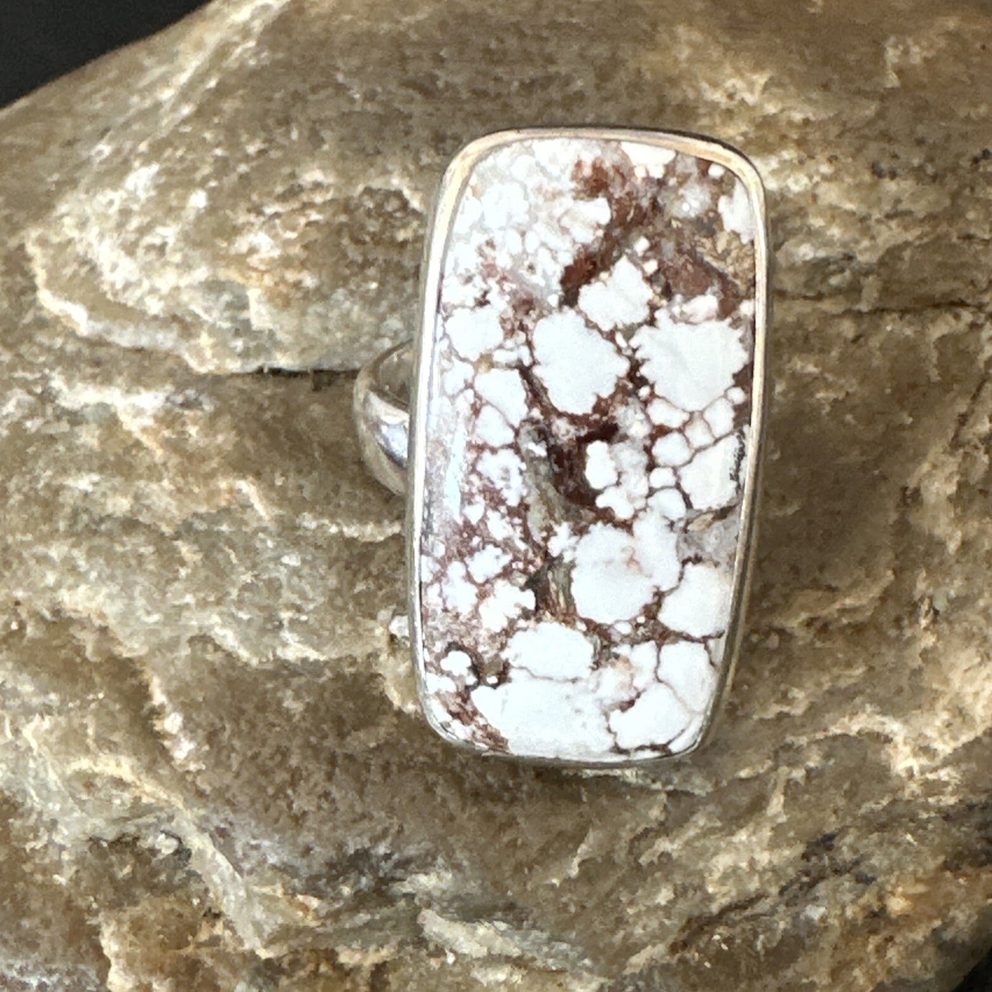 Mens Womens Wild Horse Turquoise Navajo Sterling Silver Ring Sz 7 17343