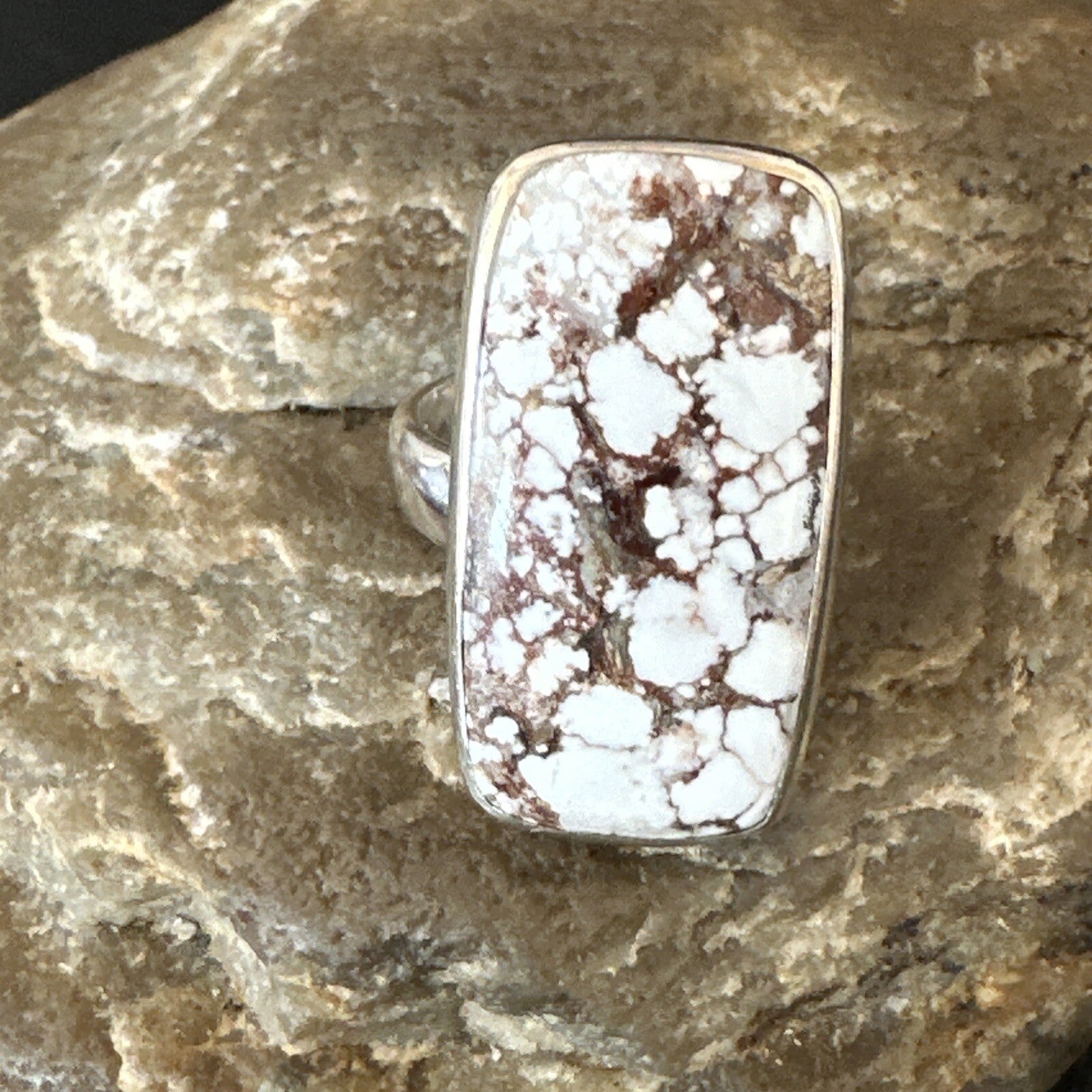Mens Womens Wild Horse Turquoise Navajo Sterling Silver Ring Sz 7 17343