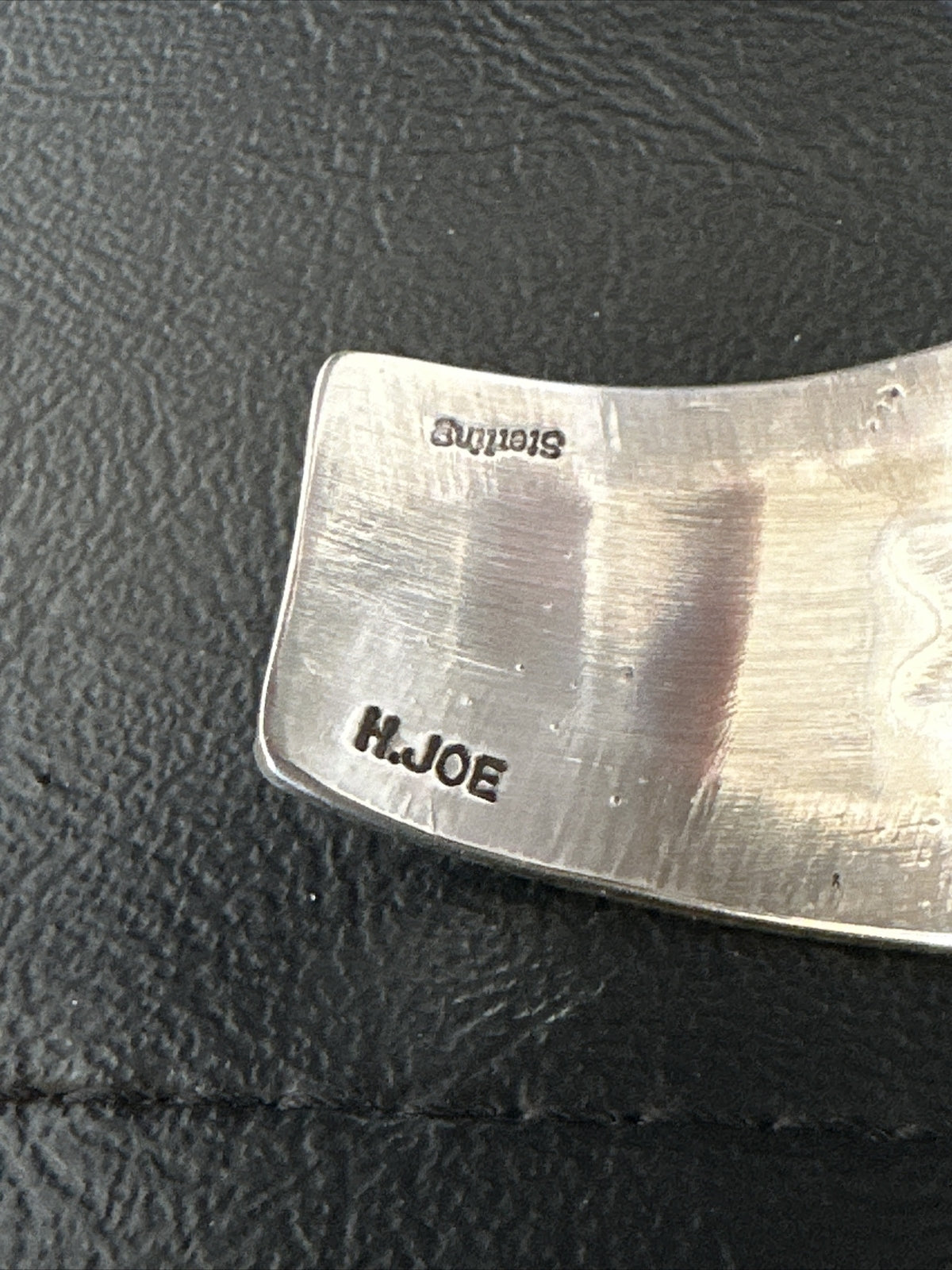 Navajo Women Green Royston Turquoise Stamped Sterling Silver Cuff Bracelet 17865