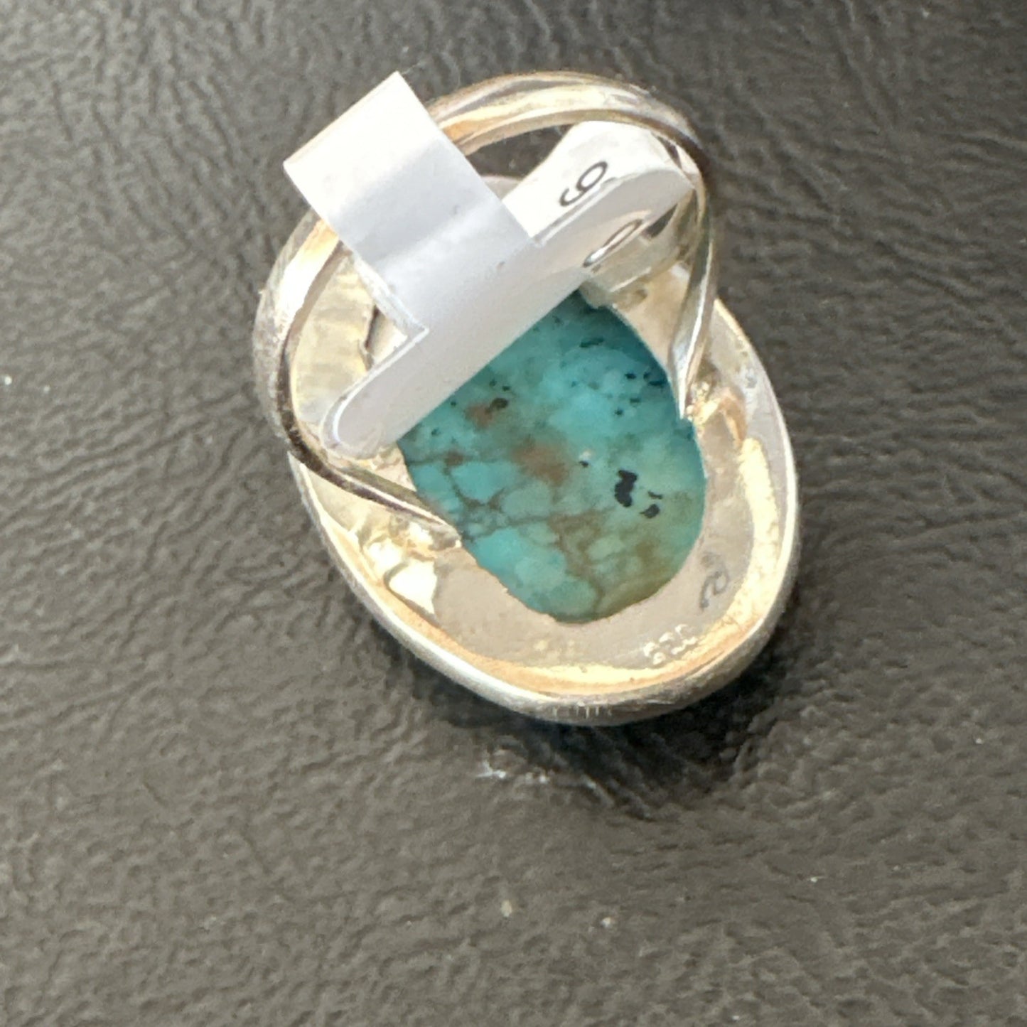 Blue Turquoise#8 Southwestern Sterling Silver Ring Size 8 19743