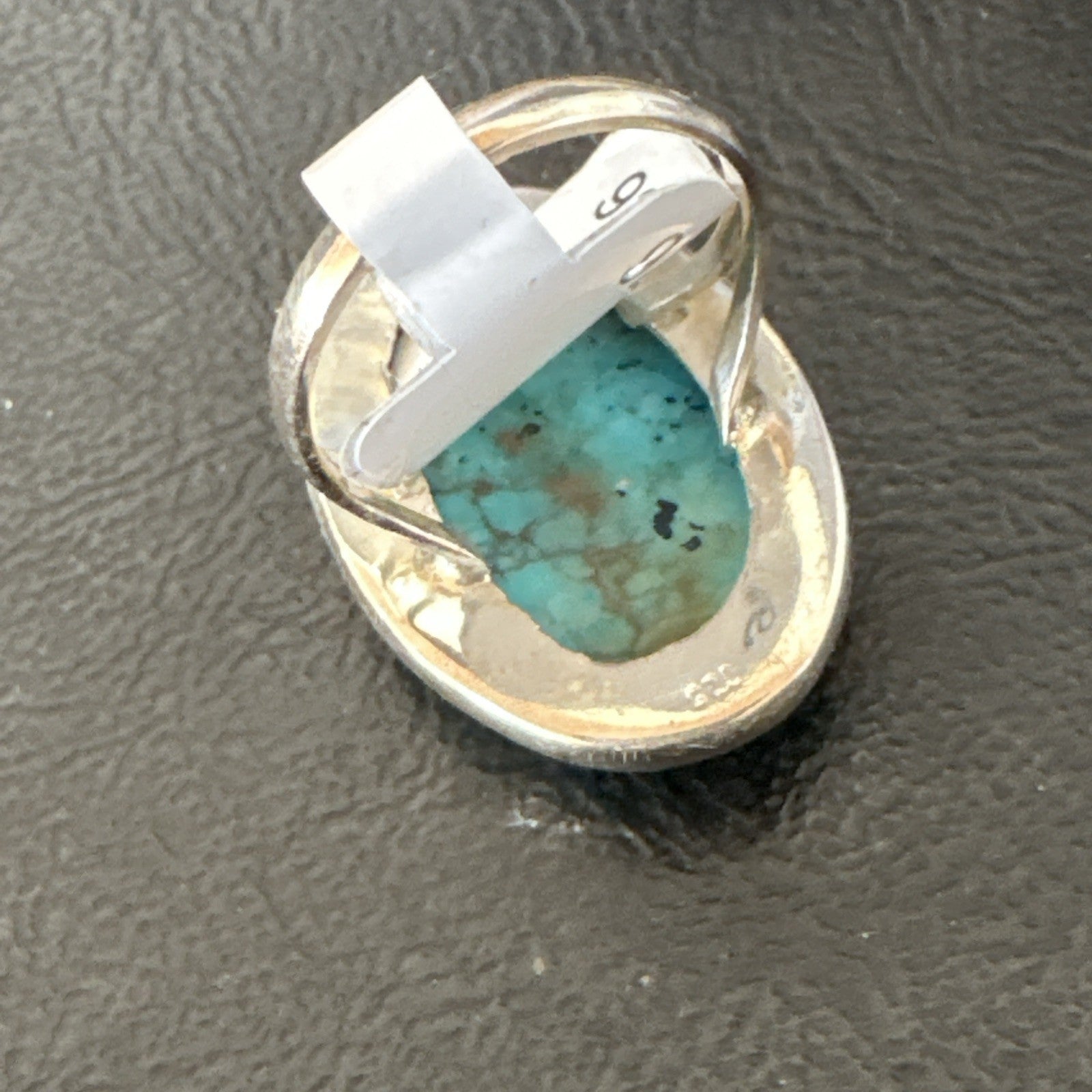 Blue Turquoise#8 Southwestern Sterling Silver Ring Size 8 19743