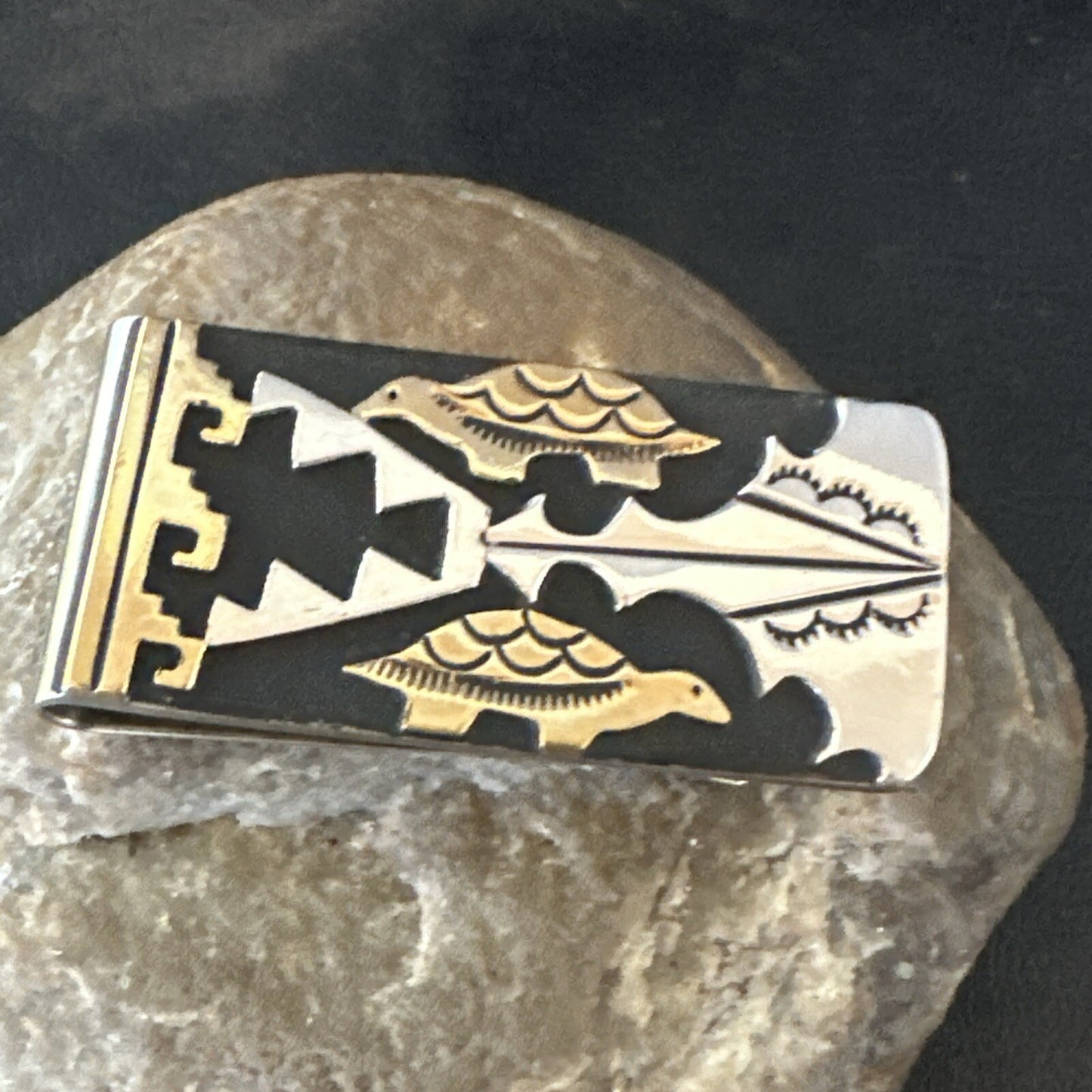 Money Clip Turtles Credit Card Holder Navajo Sterling Silver T&R Singer 17825