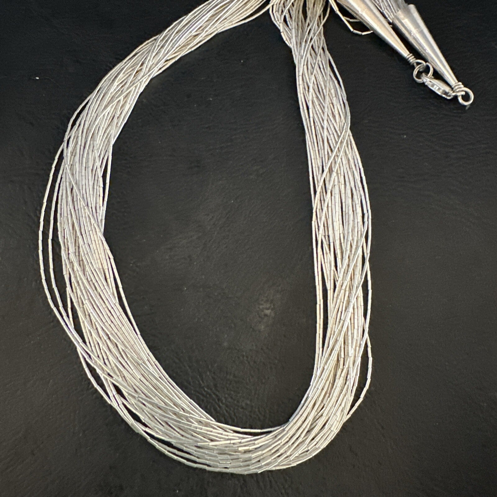 Silver Heishi Liquid All Sterling 30S Necklace 17" 17928