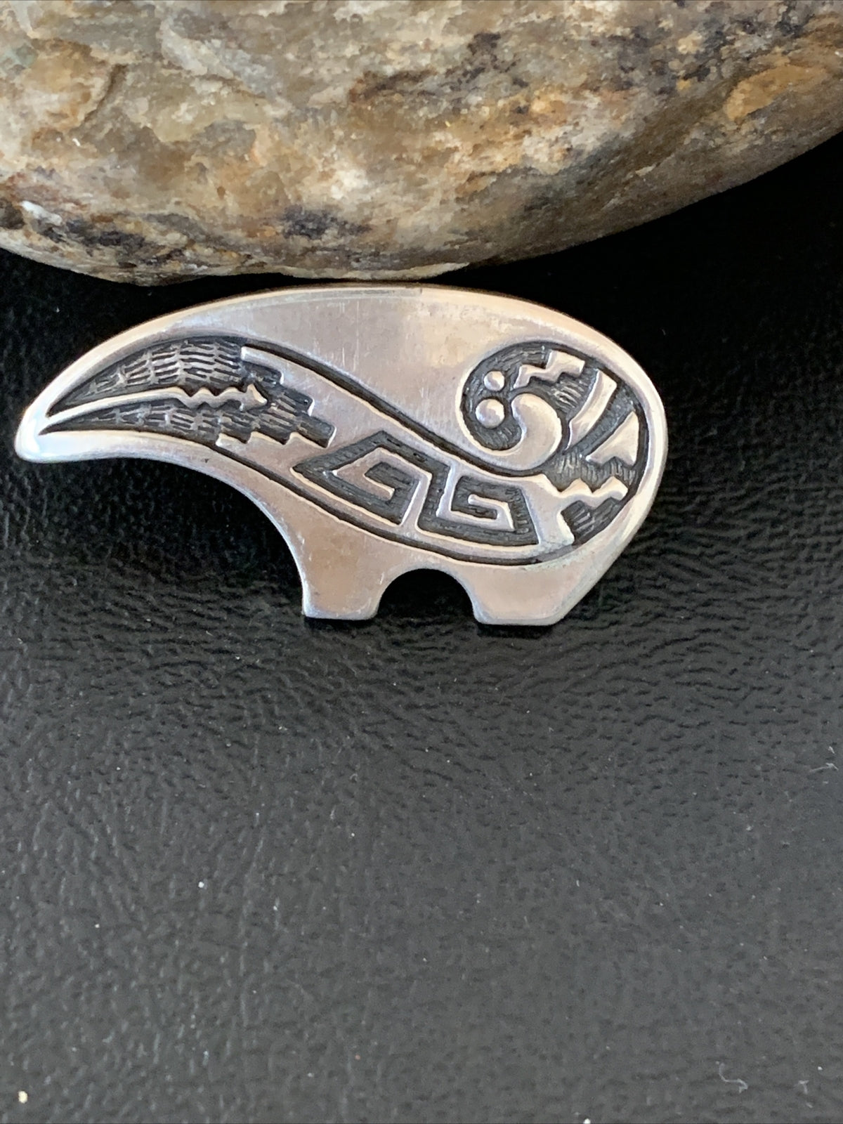 Bear Southwestern Hopi Sterling Silver Pendant 01462