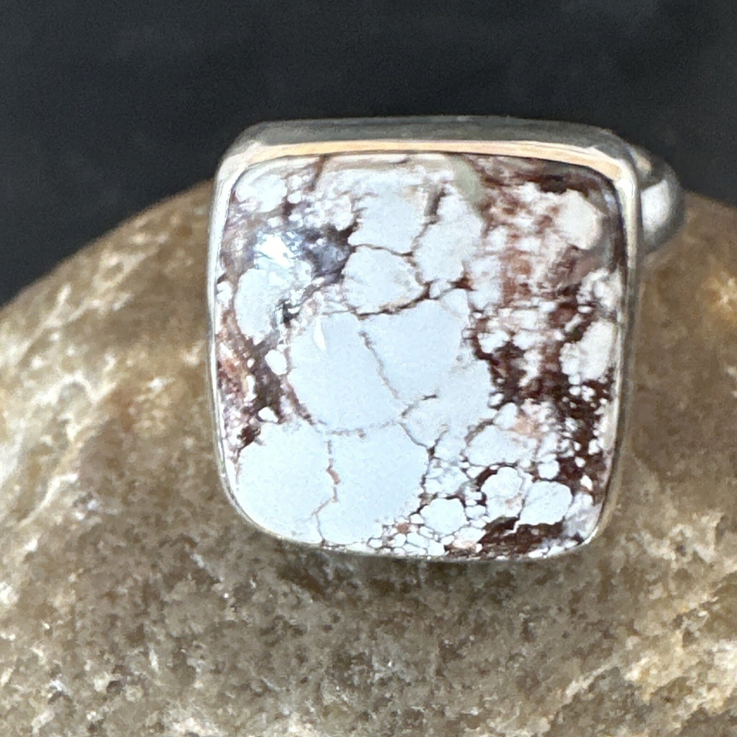 Mens Womens Wild Horse Turquoise Navajo Sterling Silver Ring Sz 7 17346