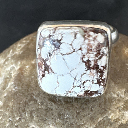 Mens Womens Wild Horse Turquoise Navajo Sterling Silver Ring Sz 7 17346