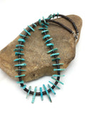 Navajo Green Turquoise Bone Bead Necklace 20" | Sterling Silver | Authentic Native American Handmade | 4044