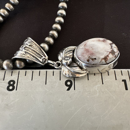 Mens Womens Wild Horse Turquoise Pendant Navajo Sterling Silver Necklace 17809N
