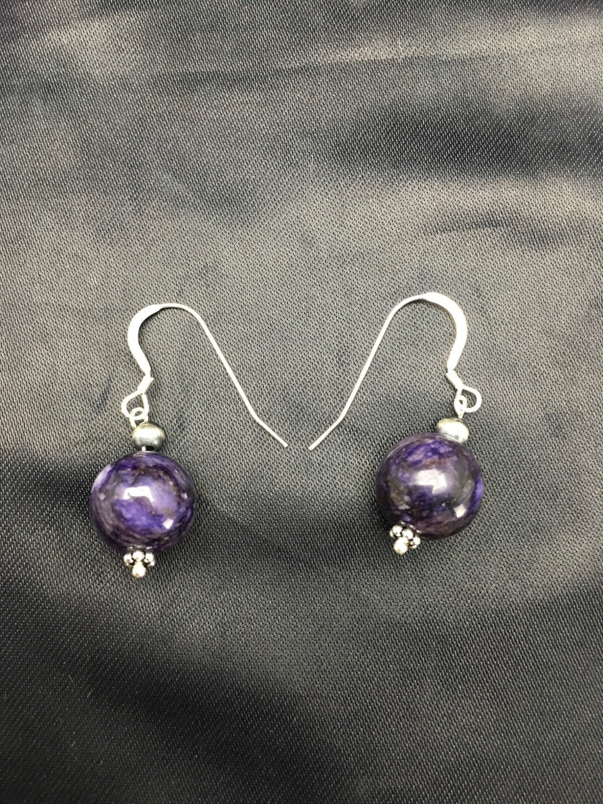 Denim Lapis Chunky Southwestern Sterling Silver Dangle Earrings 02804
