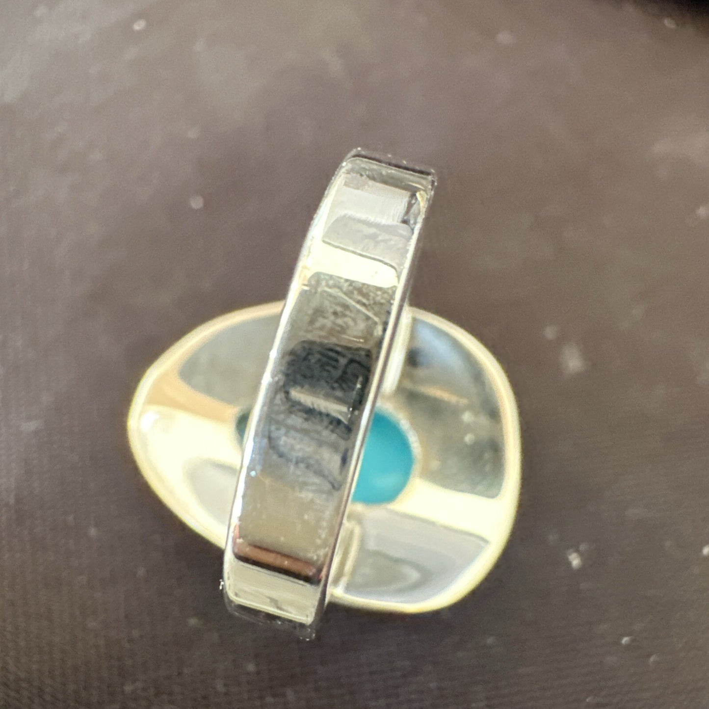Southwestern Sterling Silver Blue Kingman Turquoise Ring Size 8 18517