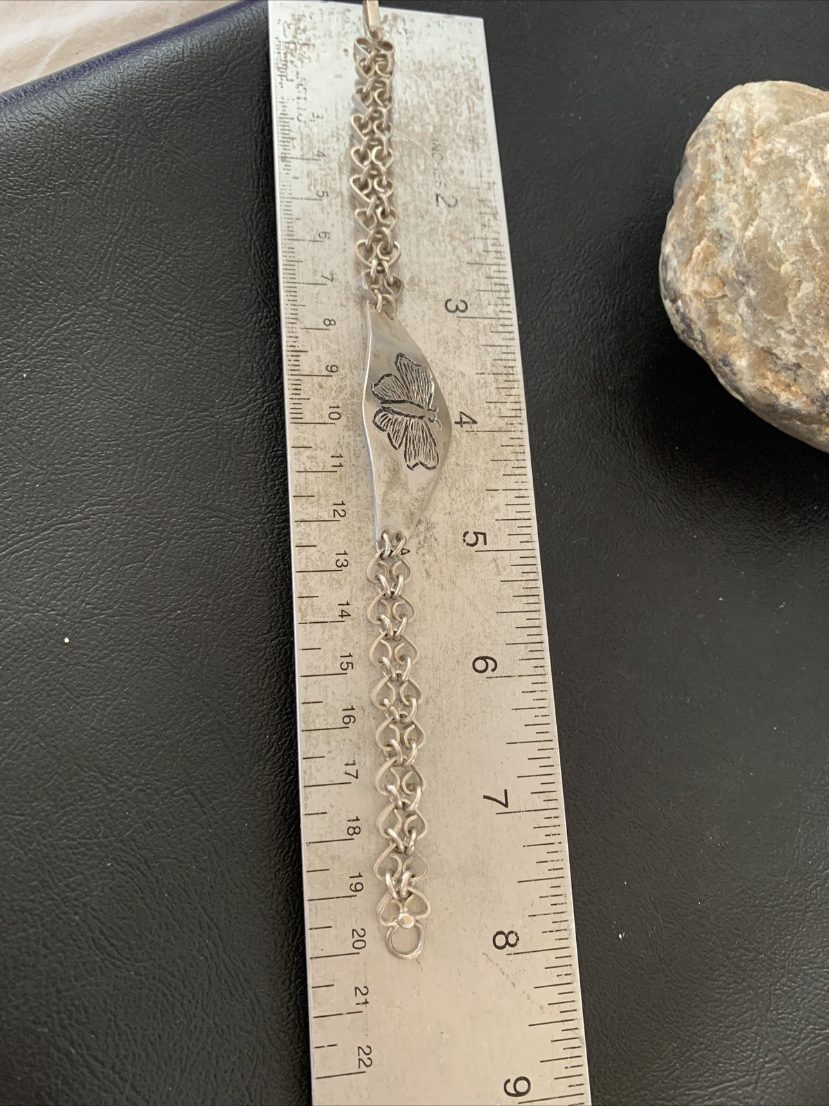 Butterfly Navajo Sterling Silver Old Pawn Link Bracelet 01467