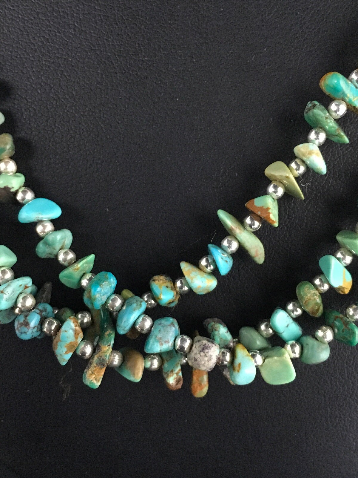 Native Nugget Turquoise Santo Domingo 3 Strand Necklace & Bracelet Set8762
