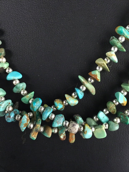 Native Nugget Turquoise Santo Domingo 3 Strand Necklace & Bracelet Set8762