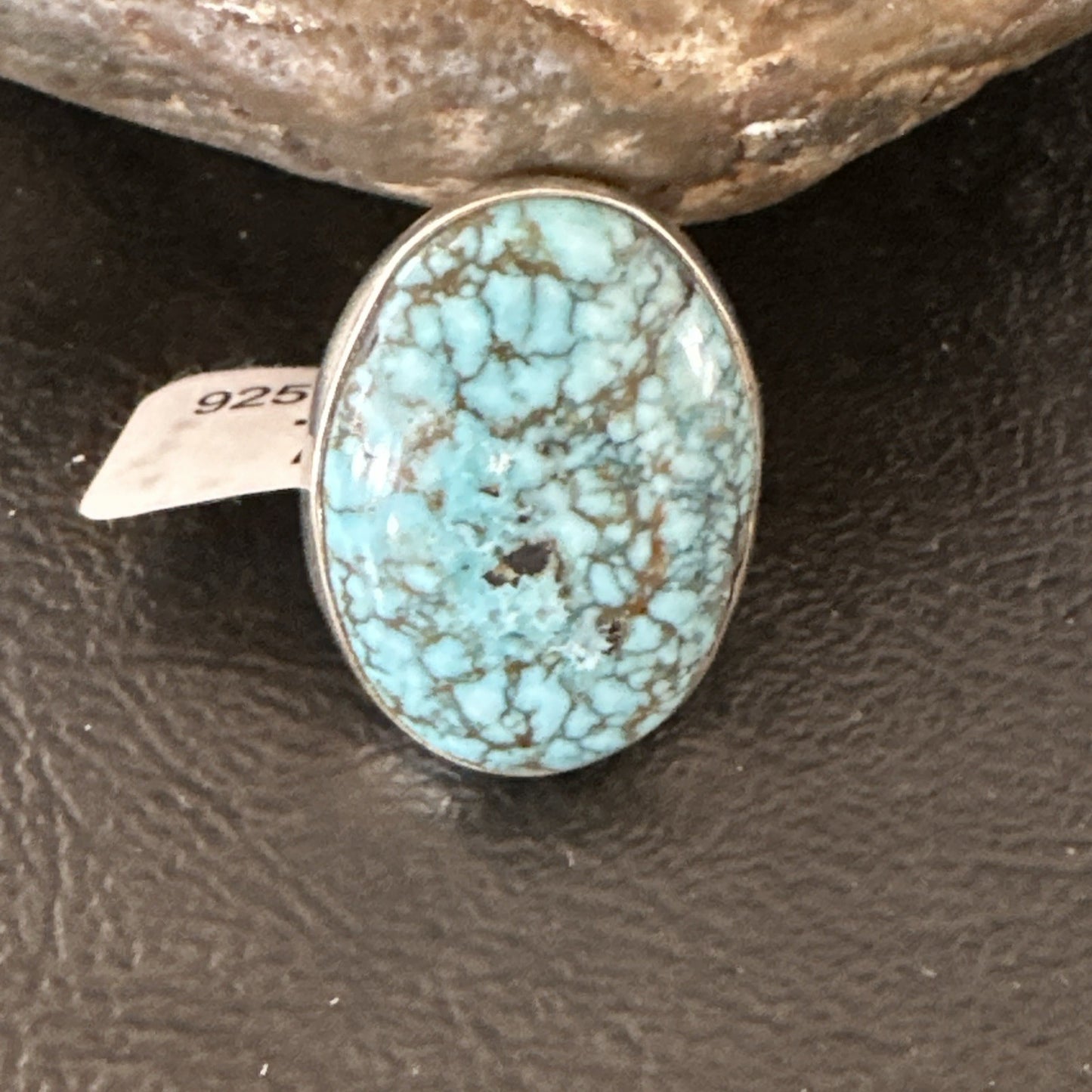 Blue Turquoise#8 Southwestern Sterling Silver Ring Size 7 19739