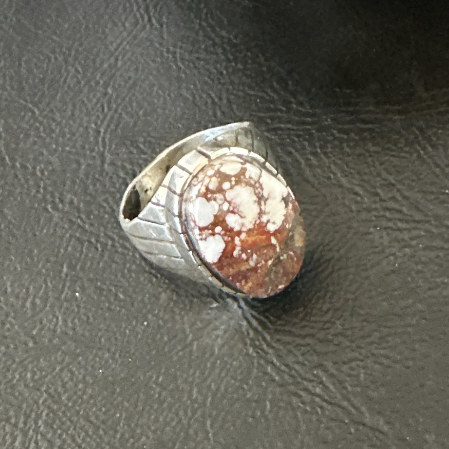 Mens Wild Horse Turquoise Southwestern Sterling Silver Ring Size 9 17792