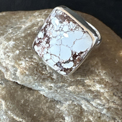 Mens Womens Wild Horse Turquoise Navajo Sterling Silver Ring Sz 7 17346