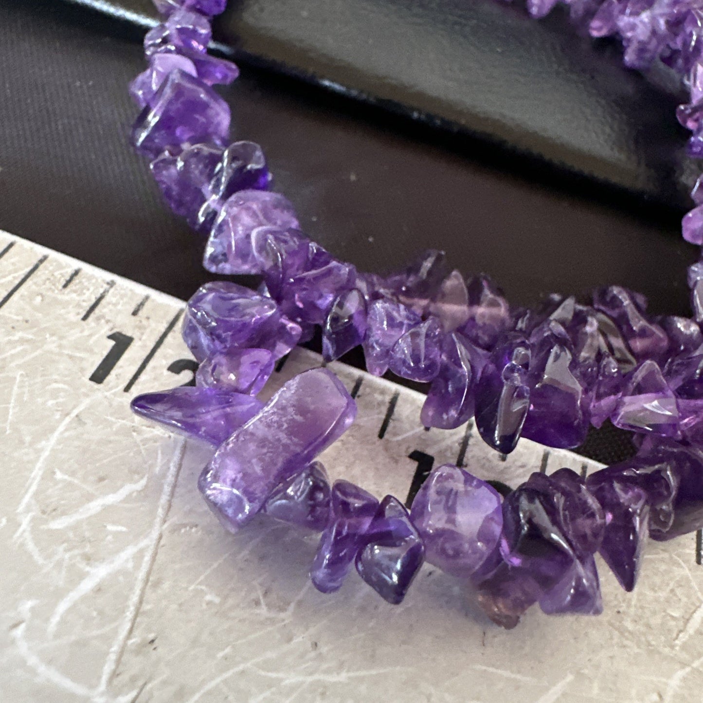 Purple Amethyst Southwestern Nugget Bead Sterling Silver Necklace 27” 19017