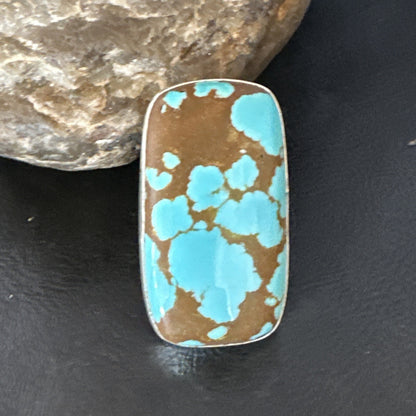 Blue Turquoise #8 Navajo Sterling Silver Ring Size 7 14961